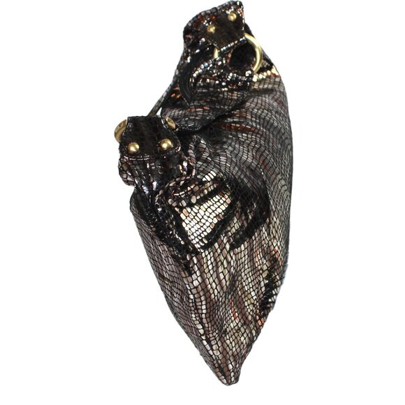 Hobo Gabor Bronze Silver Metallic Mosaic Shoulder Bag - Picture 5 of 9